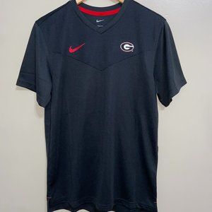 Nike UGA Georgia Bulldogs Team Issue On-Field Dri-FIT UV Coaches Shirt Mens